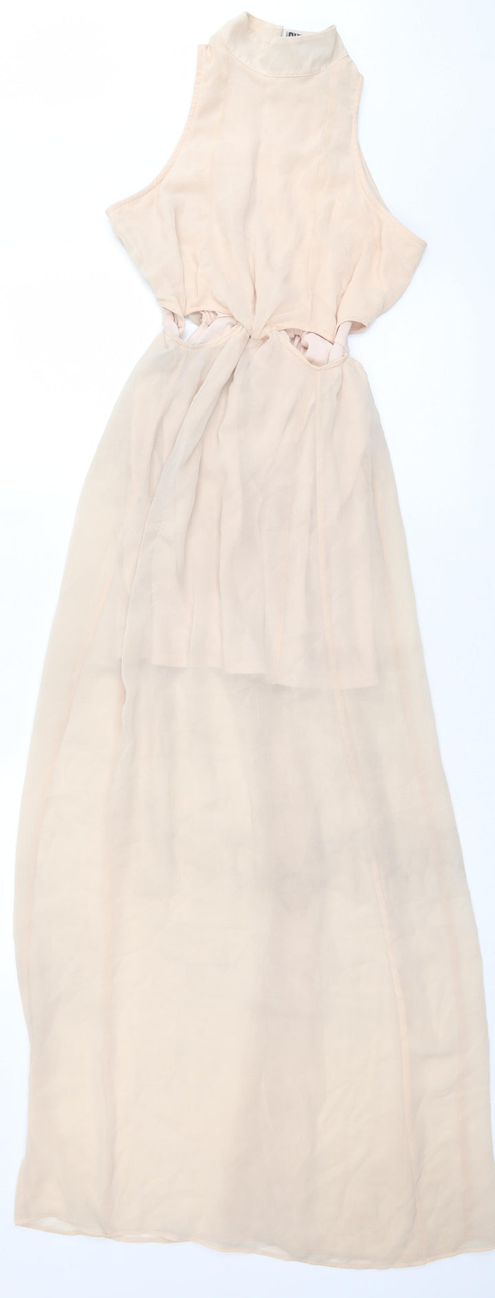 River Island Womens Pink Polyester Ball Gown Size 8 Halter Button
