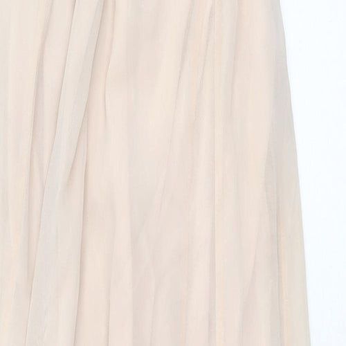River Island Womens Pink Polyester Ball Gown Size 8 Halter Button