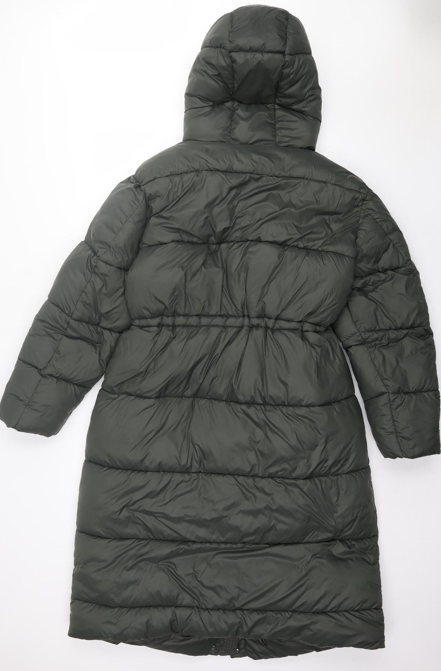 H&M Womens Green Puffer Jacket Coat Size L Zip