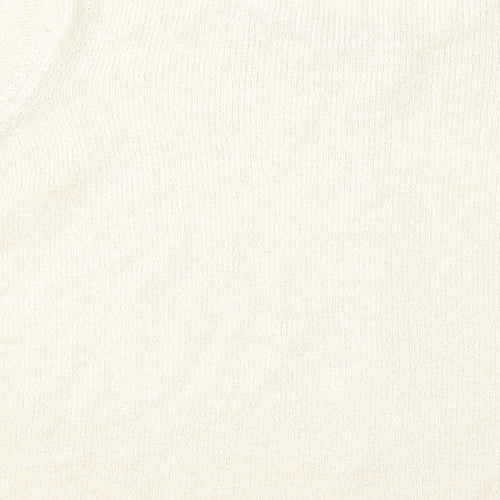 Bonmarché Womens Gold Acrylic Basic T-Shirt Size M Round Neck