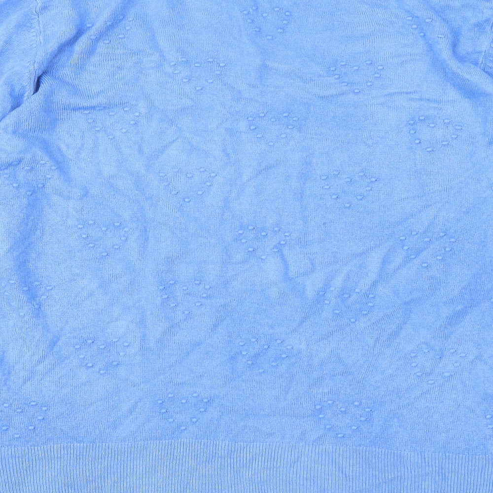 F&F Womens Blue High Neck Acrylic Pullover Jumper Size 18