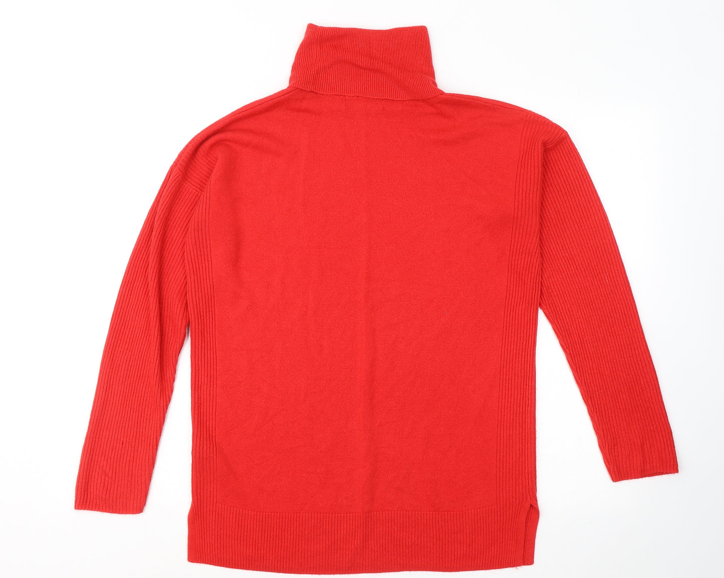 F&F Womens Red Roll Neck Acrylic Pullover Jumper Size 10