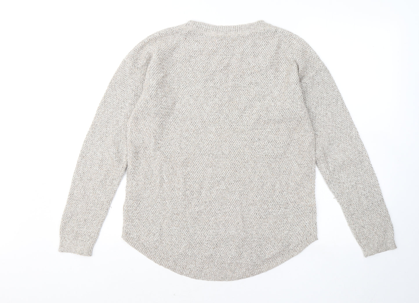 Fat Face Womens Beige Round Neck Cotton Pullover Jumper Size 10