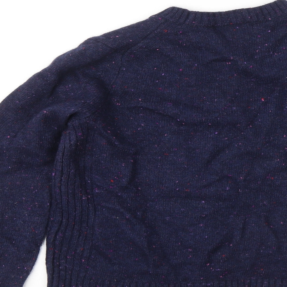 Marks and Spencer Womens Blue Round Neck Wool Pullover Jumper Size 12