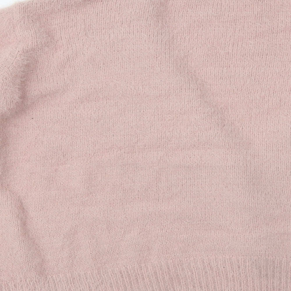 Primark Womens Pink V-Neck Polyimide Cardigan Jumper Size 18