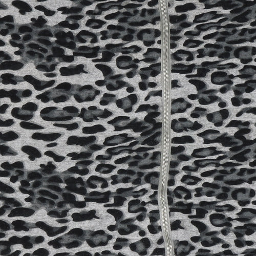 BLUE VANILLA Womens Grey Round Neck Animal Print Polyester Pullover Jumper Size M