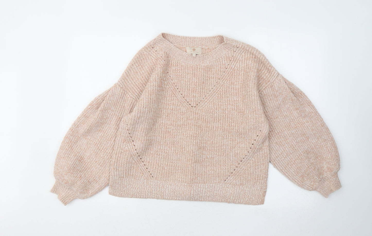 River Island Womens Beige Round Neck Acrylic Pullover Jumper Size S