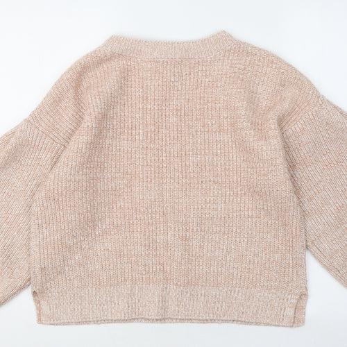 River Island Womens Beige Round Neck Acrylic Pullover Jumper Size S