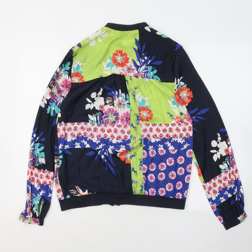 NEXT Womens Multicoloured Floral Cotton Full Zip Hoodie Size 8 Zip
