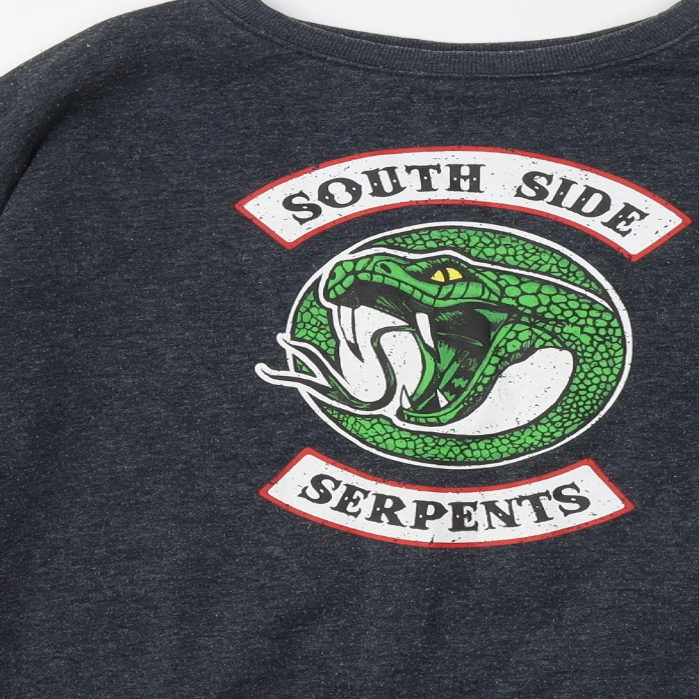 Primark Womens Grey Cotton Pullover Sweatshirt Size 12 - Riverdale South Side Serpents