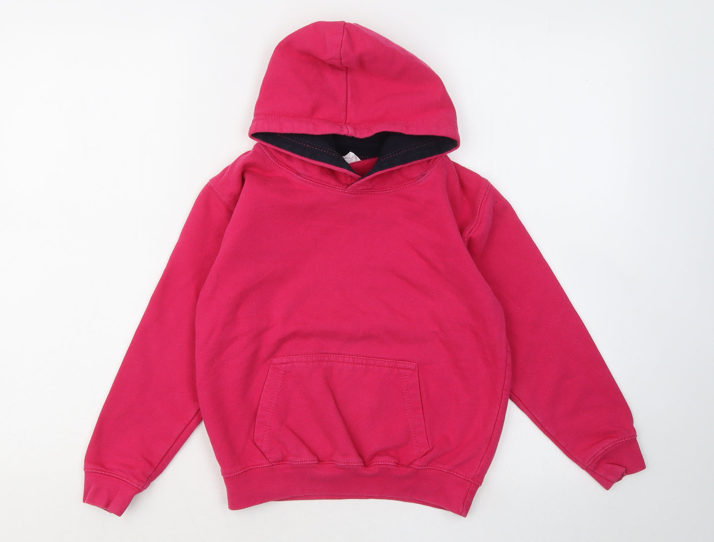 Awdis Girls Pink Cotton Pullover Hoodie Size 7-8 Years
