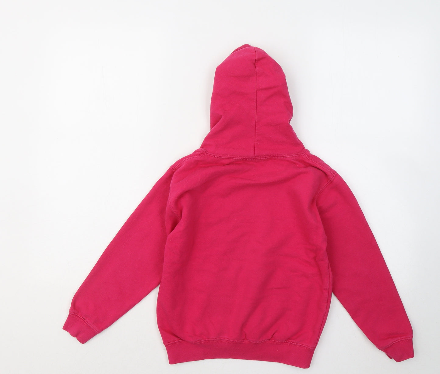 Awdis Girls Pink Cotton Pullover Hoodie Size 7-8 Years