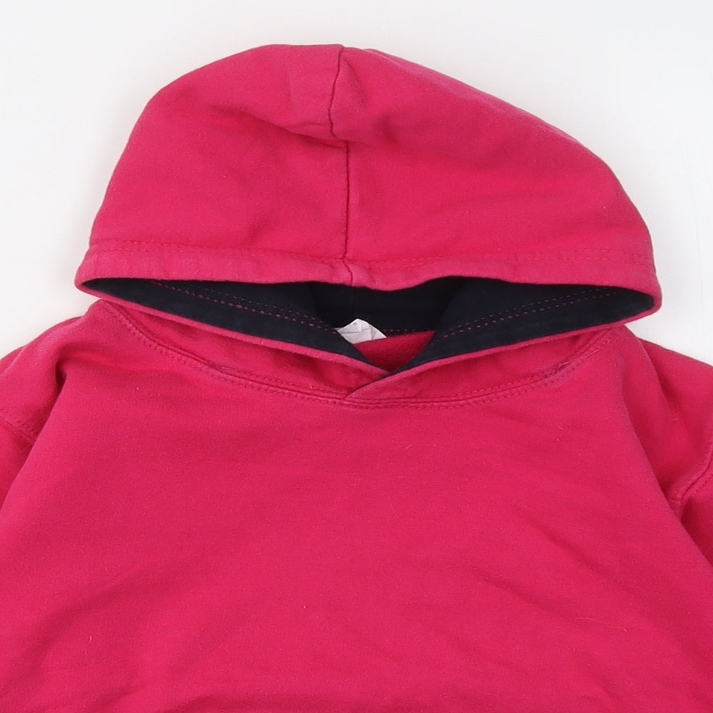 Awdis Girls Pink Cotton Pullover Hoodie Size 7-8 Years