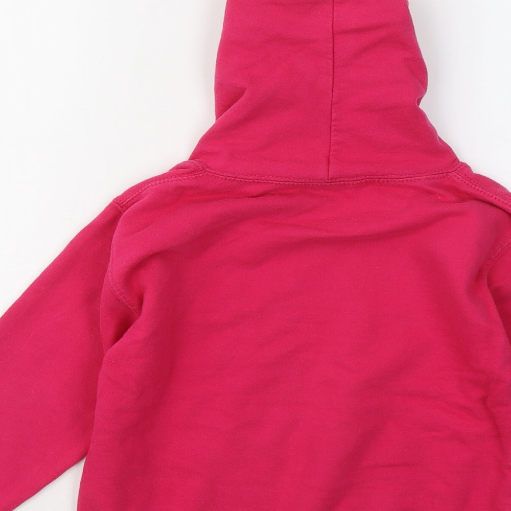 Awdis Girls Pink Cotton Pullover Hoodie Size 7-8 Years