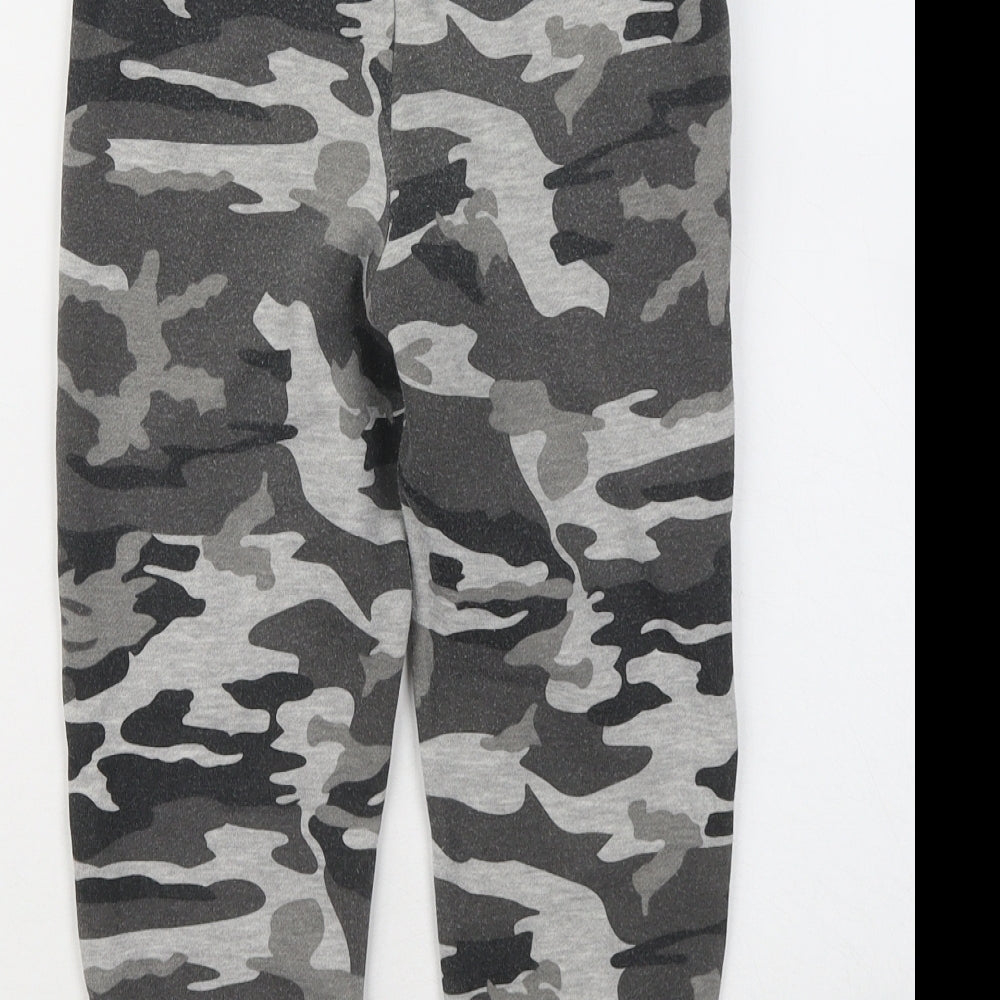 Primark Boys Grey Camouflage Cotton Jogger Trousers Size 5-6 Years Regular Drawstring