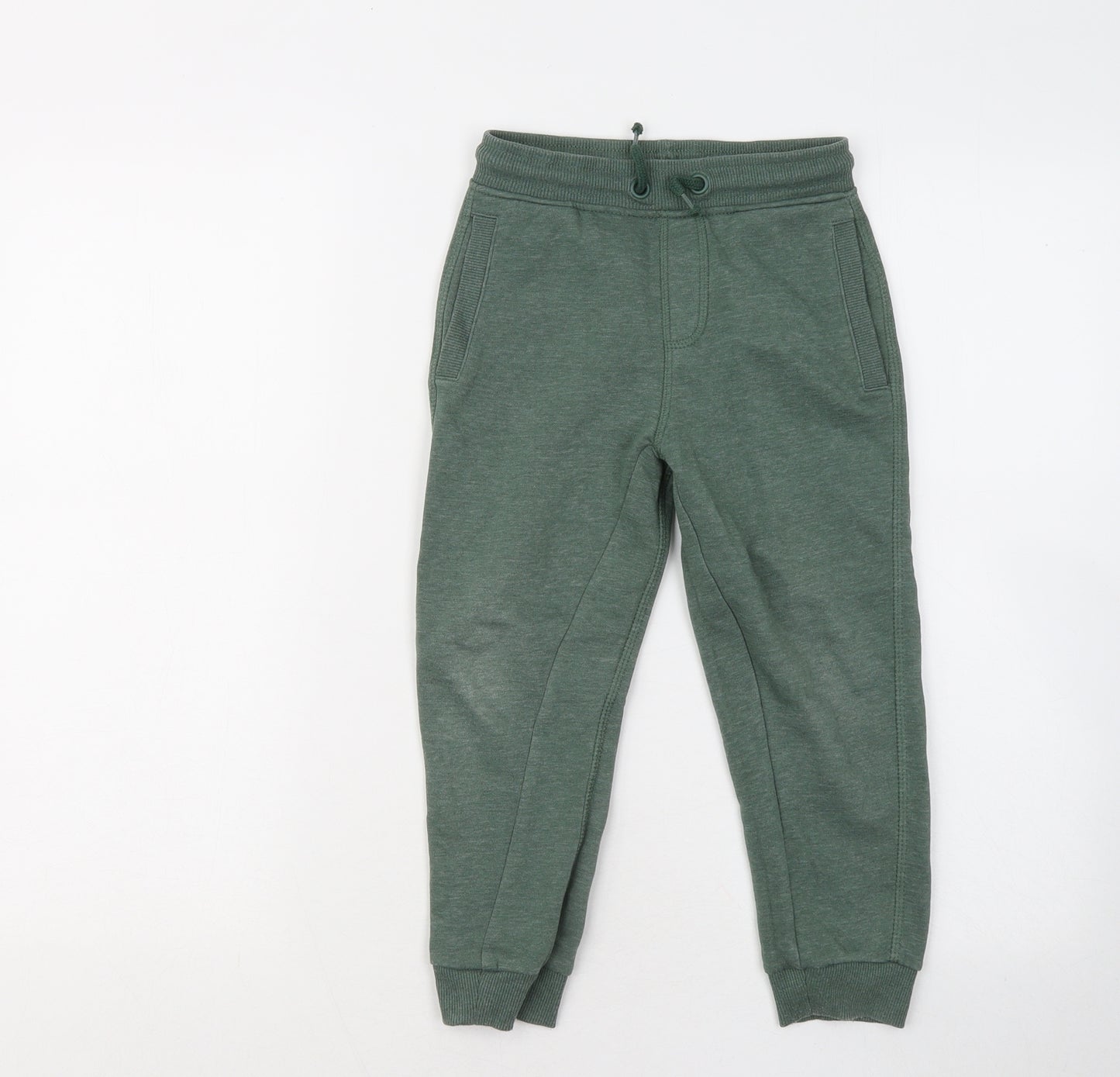 Nutmeg Boys Green Cotton Jegging Trousers Size 4-5 Years Regular Drawstring