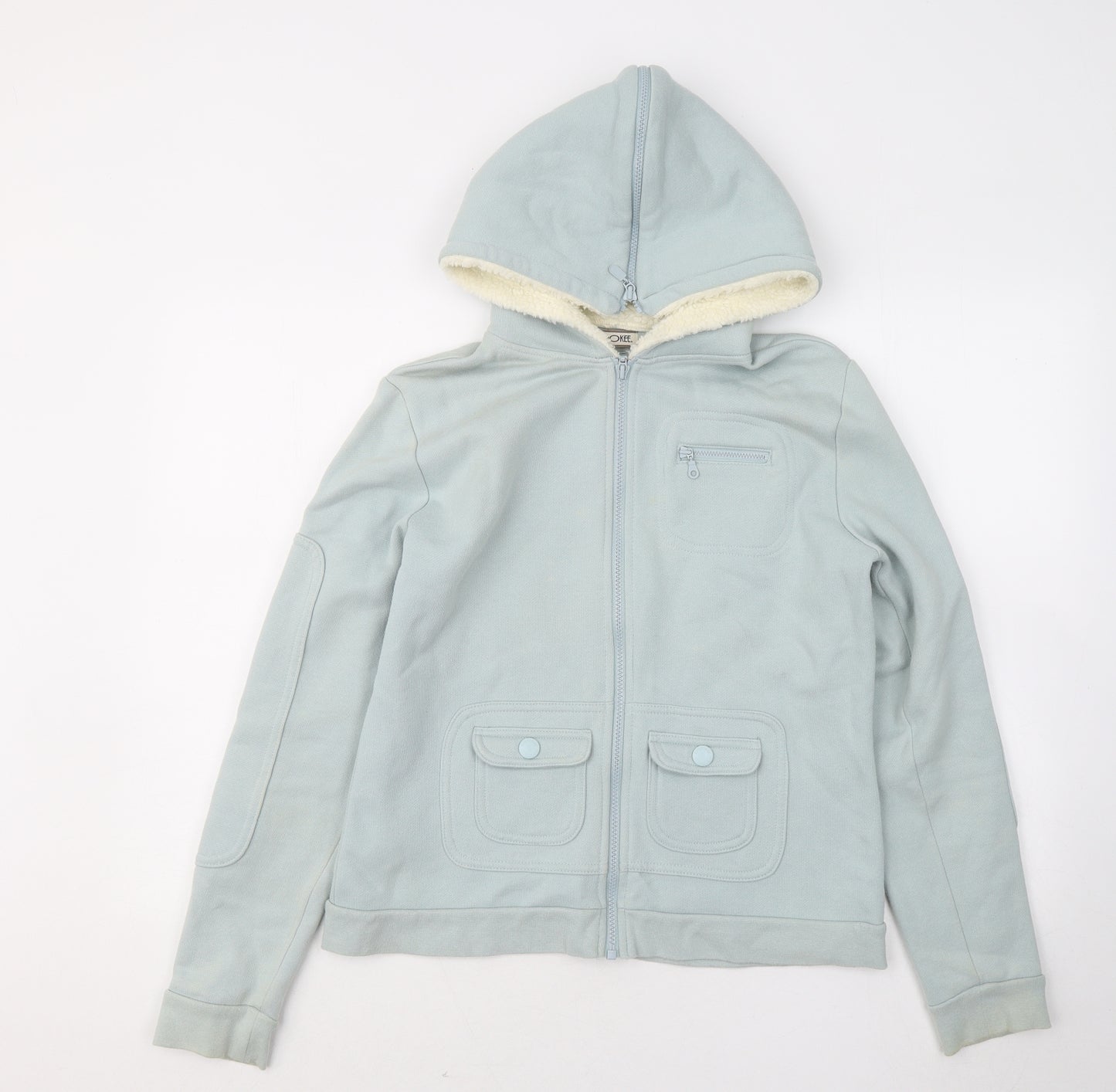 Cherokee Womens Blue Cotton Full Zip Hoodie Size 14