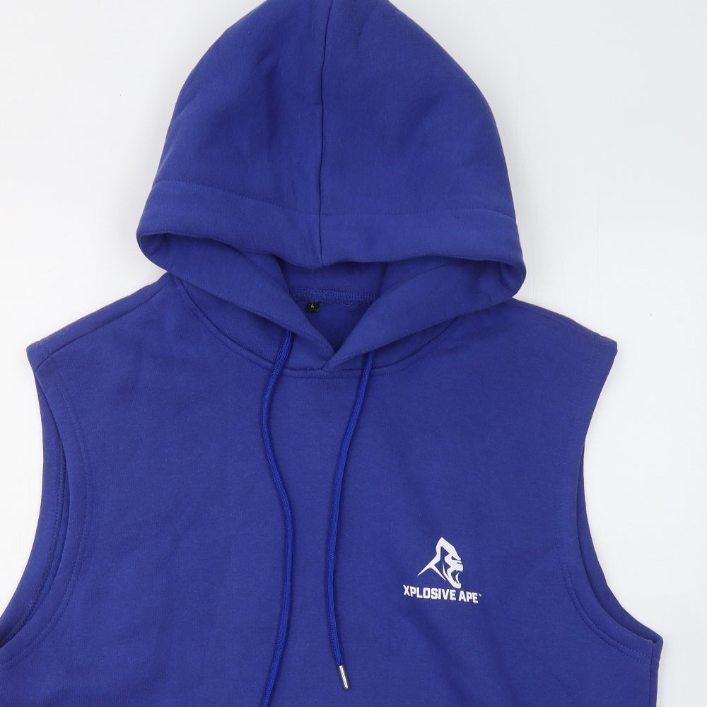 Xplosive Ape Mens Blue Cotton Pullover Hoodie Size L