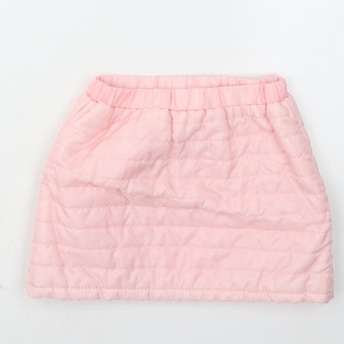 Preworn Girls Pink Polyester A-Line Skirt Size 5-6 Years Regular