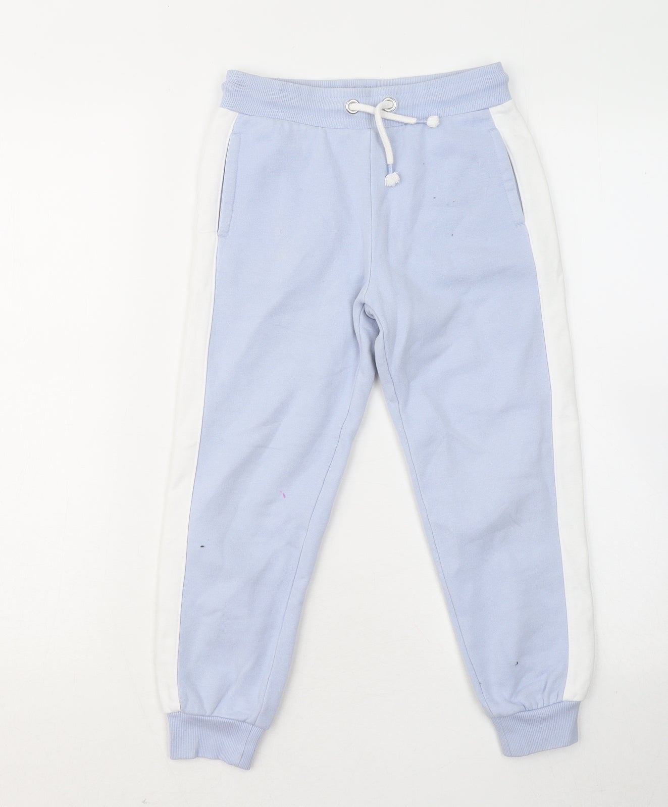 George Boys Blue Cotton Jogger Trousers Size 7-8 Years Regular Tie