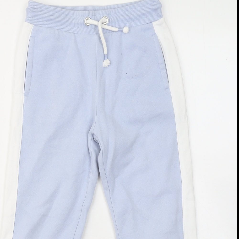 George Boys Blue Cotton Jogger Trousers Size 7-8 Years Regular Tie