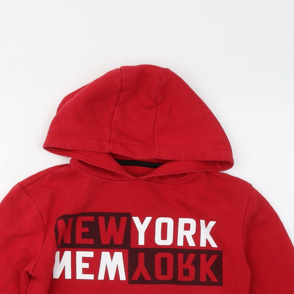 Primark Boys Red Cotton Pullover Hoodie Size 10-11 Years - New York