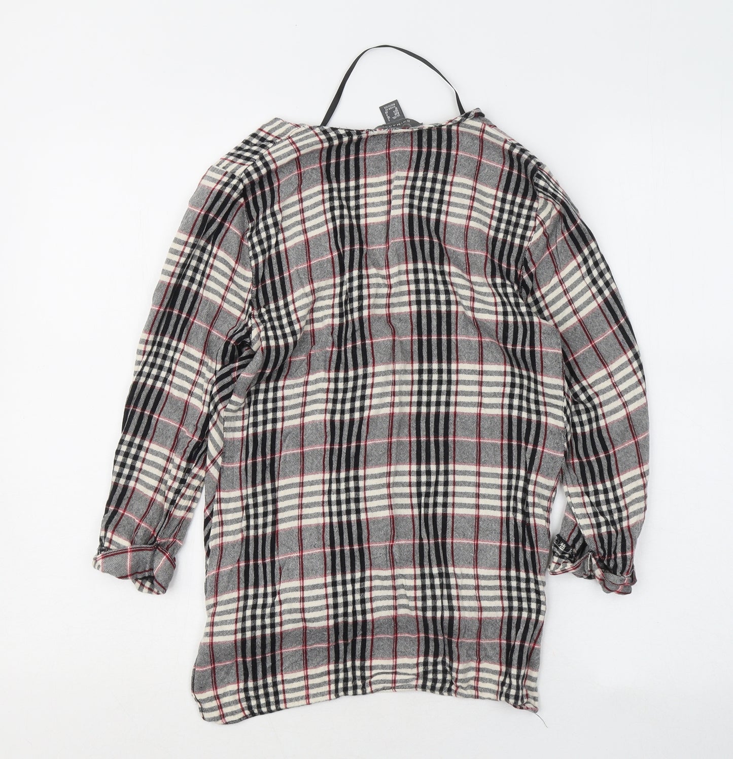 Primark Womens Multicoloured V-Neck Plaid Viscose Pullover Jumper Size 8