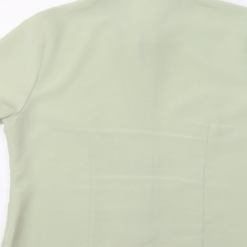 Fosby Womens Green Floral Polyester Basic Button-Up Size 16 Collared