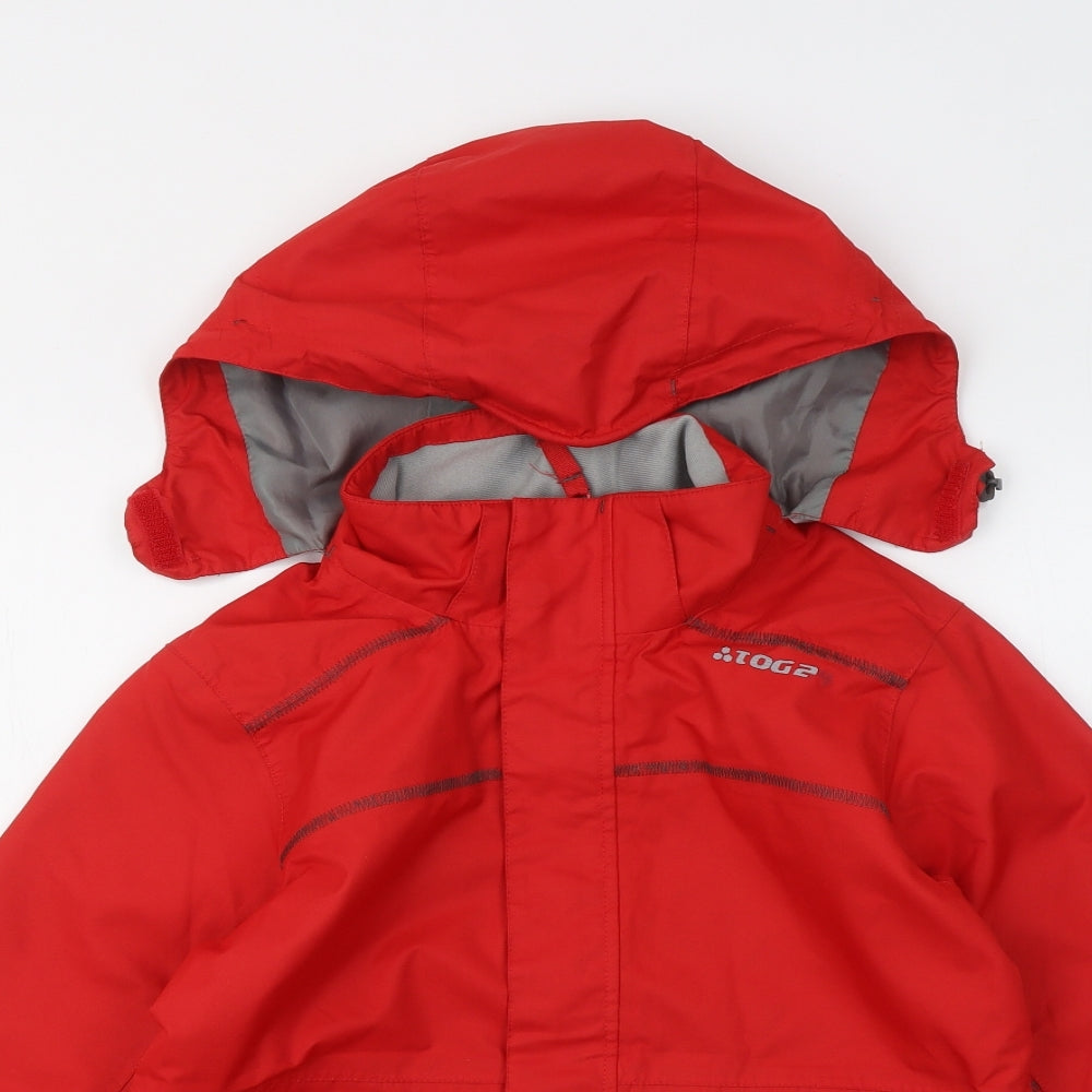 TOG 24 Boys Red Rain Coat Coat Size 9-10 Years