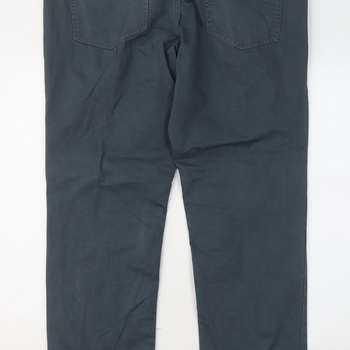 NEXT Womens Blue Cotton Chino Trousers Size 34 in L30 in Regular Zip