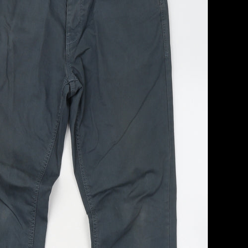 NEXT Womens Blue Cotton Chino Trousers Size 34 in L30 in Regular Zip