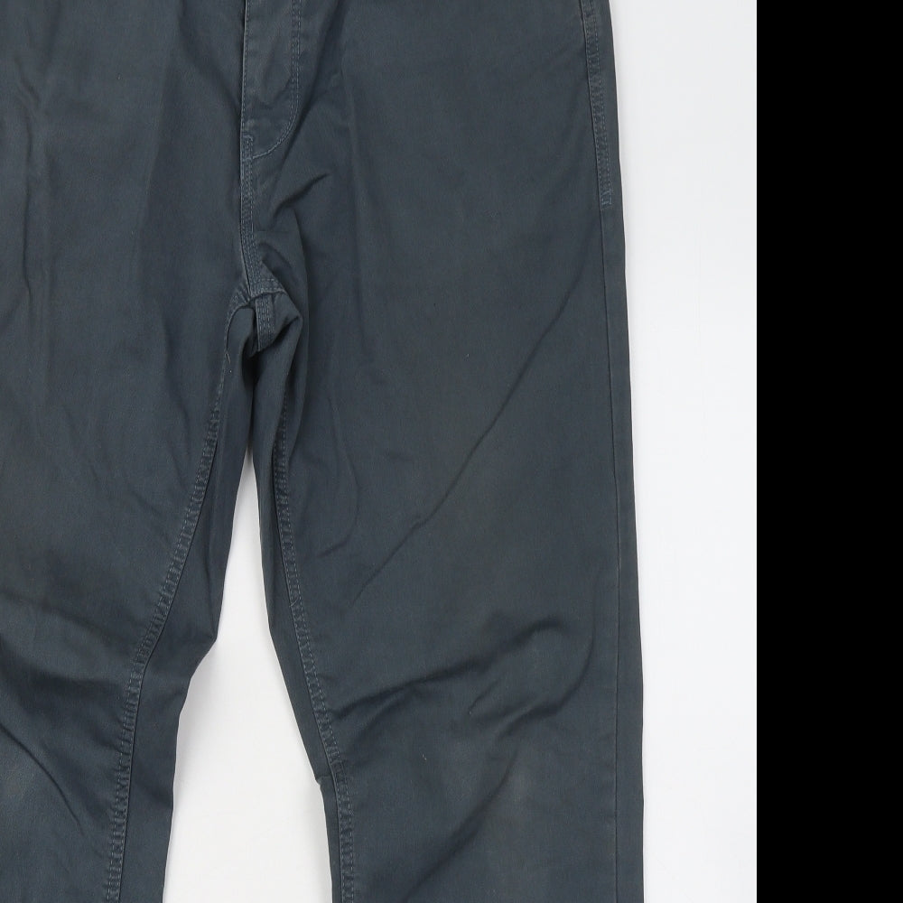NEXT Womens Blue Cotton Chino Trousers Size 34 in L30 in Regular Zip