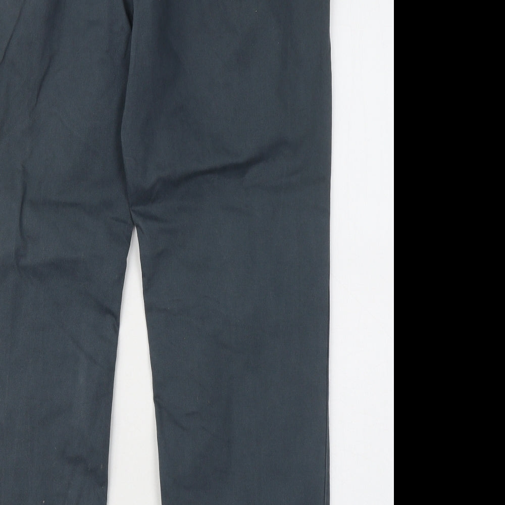 NEXT Womens Blue Cotton Chino Trousers Size 34 in L30 in Regular Zip