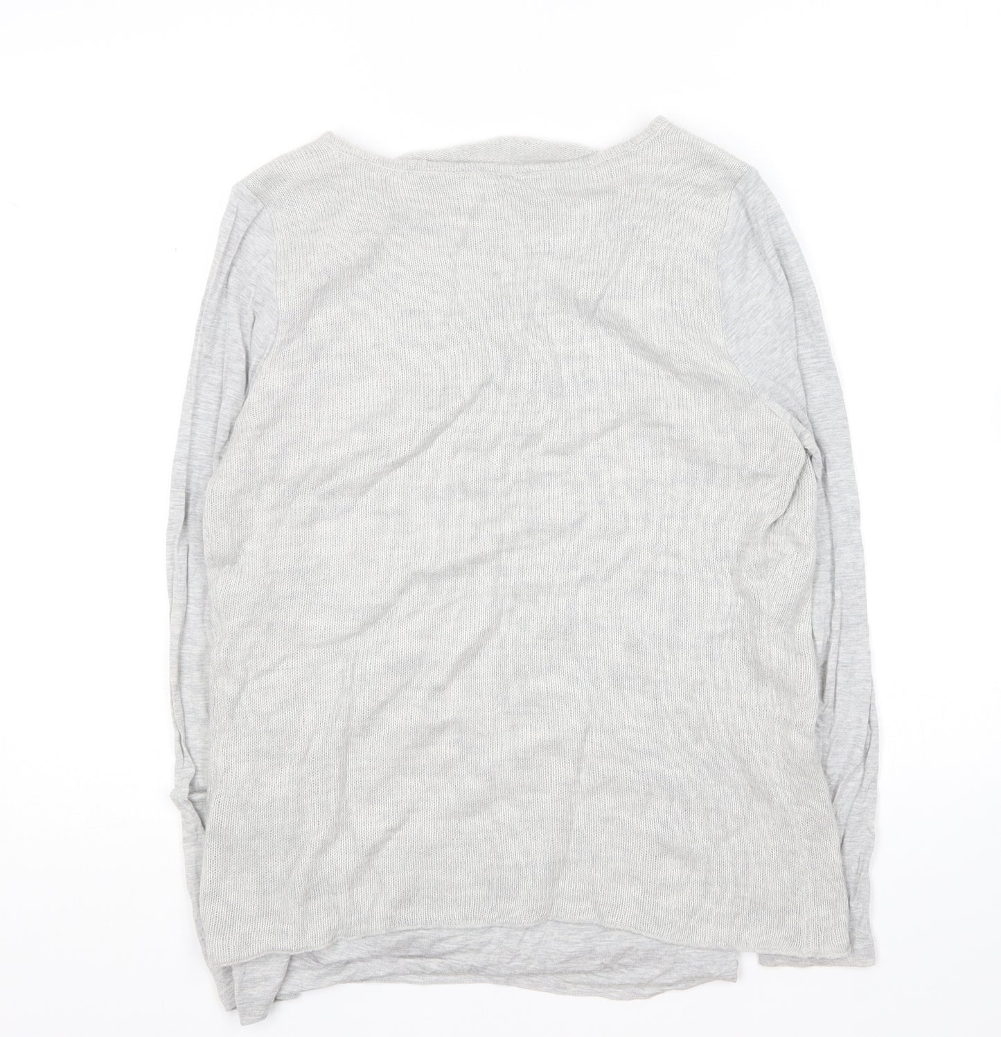Mini velvet Womens Grey Crew Neck Acrylic Pullover Jumper Size 12