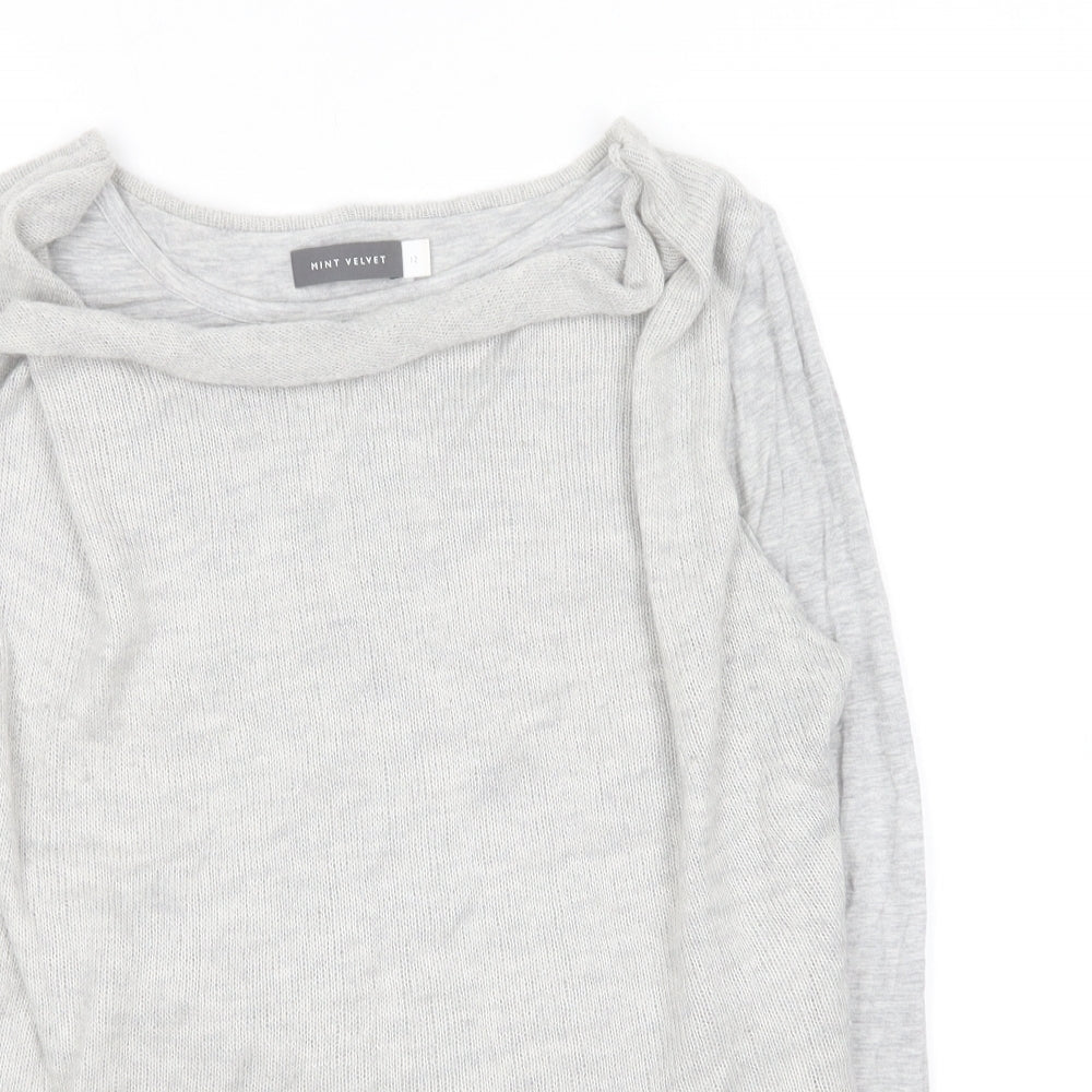 Mini velvet Womens Grey Crew Neck Acrylic Pullover Jumper Size 12