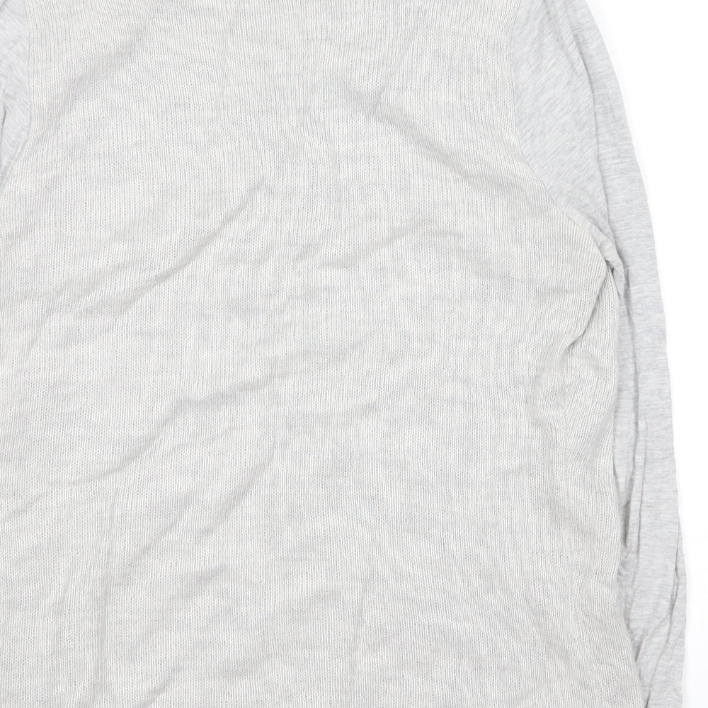 Mini velvet Womens Grey Crew Neck Acrylic Pullover Jumper Size 12