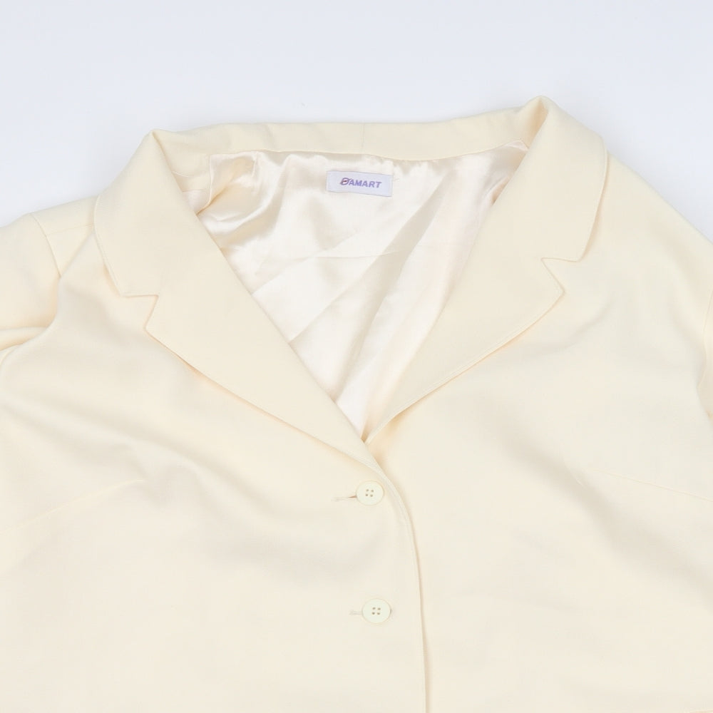 Damart Womens Yellow Jacket Blazer Size 22 Button