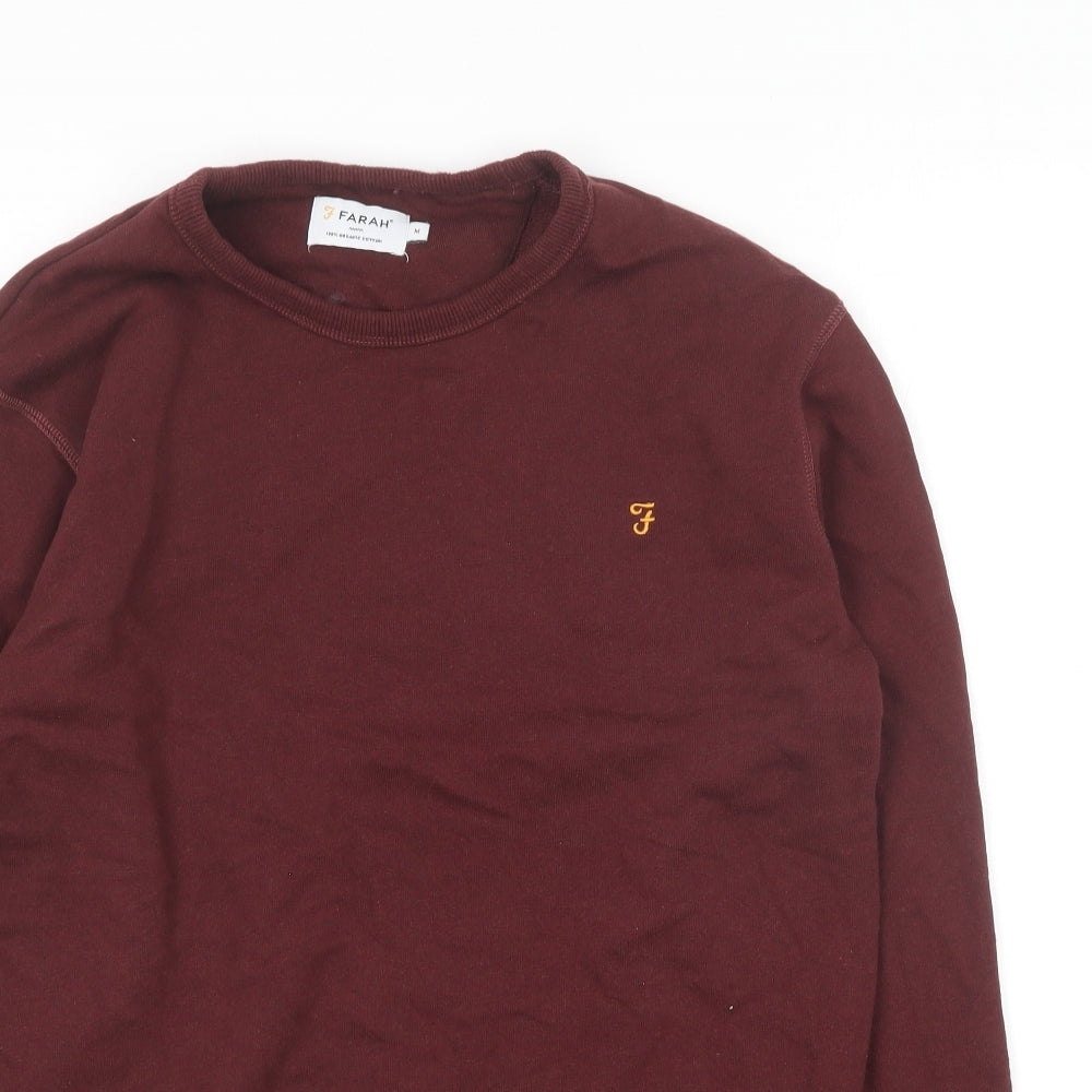 Farah Mens Purple Cotton Pullover Sweatshirt Size M