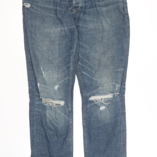 Denim & Co. Mens Blue Cotton Straight Jeans Size 32 in L32 in Regular