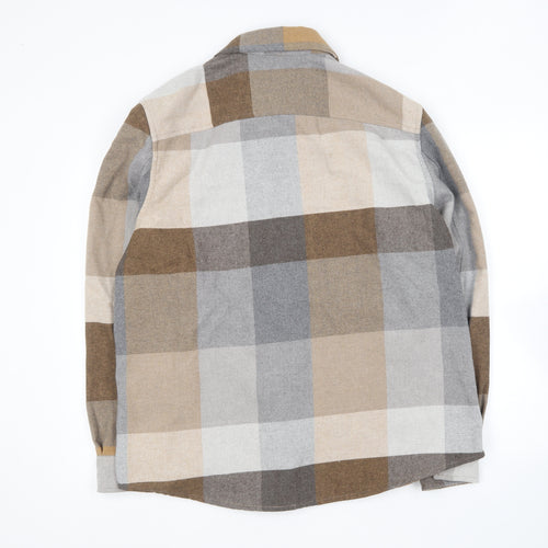 H&M Mens Brown Check Jacket Size L Button