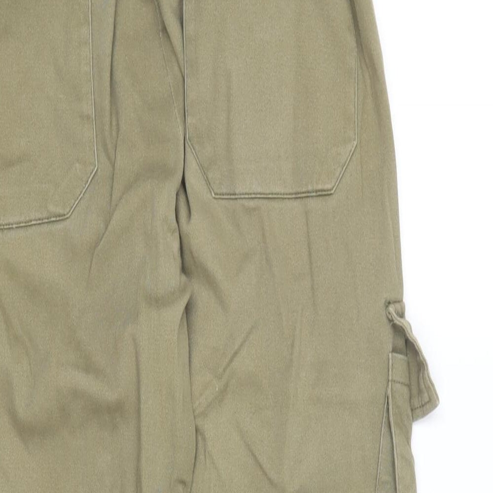 Couture Mens Green Cotton Cargo Trousers Size L L25 in Regular Drawstring
