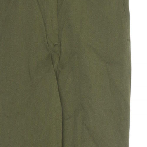 Marks and Spencer Womens Green Viscose Carrot Trousers Size 8 L27 in Regular Zip