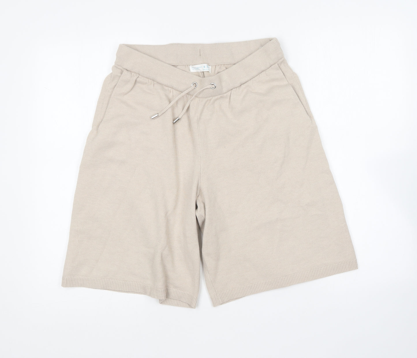 Primark Womens Beige Polyester Sweat Shorts Size S L10 in Regular Drawstring