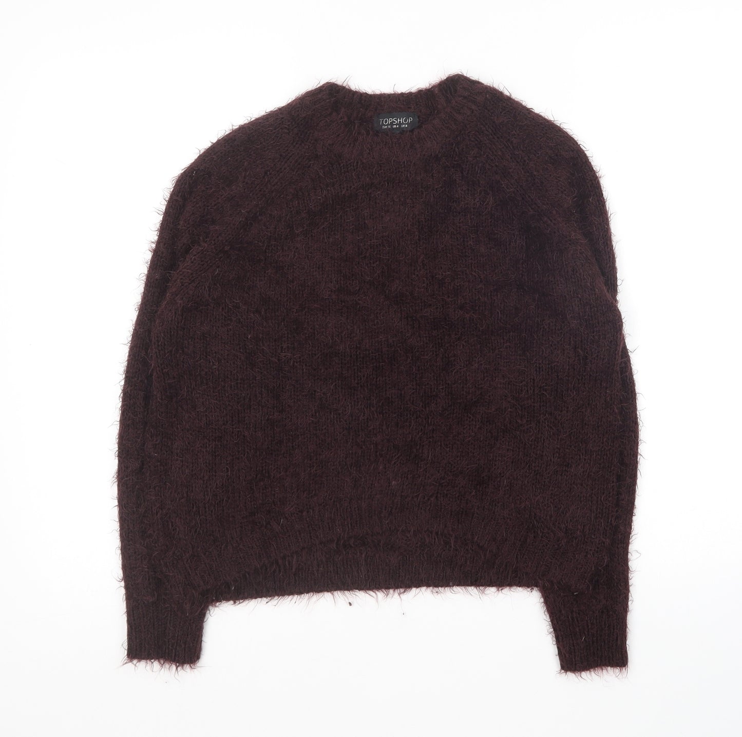 Topshop Womens Purple Round Neck Acrylic Pullover Jumper Size 8