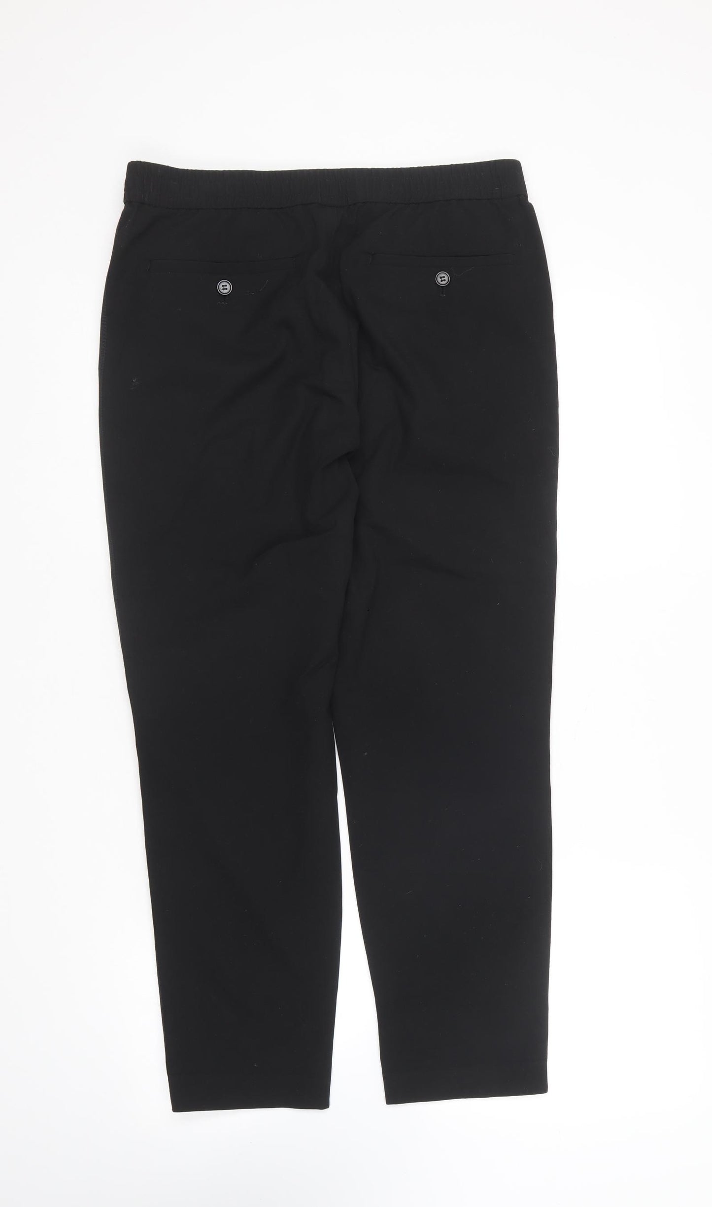H&M Womens Black Polyester Trousers Size 32 in L27 in Regular