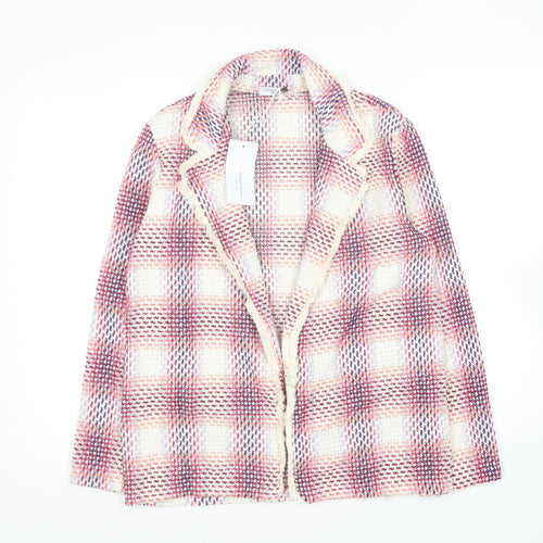 Giorgia Giannini Womens Pink Plaid Jacket Blazer Size S