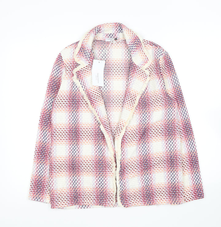 Giorgia Giannini Womens Pink Plaid Jacket Blazer Size S
