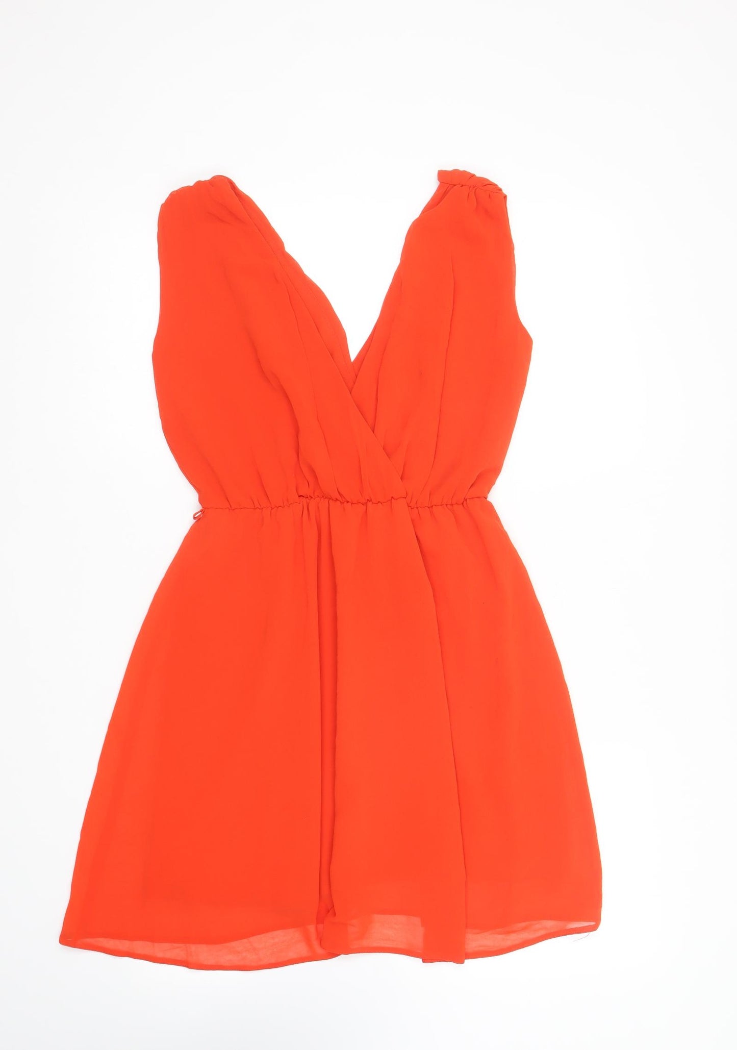 Billie & Blossom Womens Red Polyester Skater Dress Size 8 V-Neck