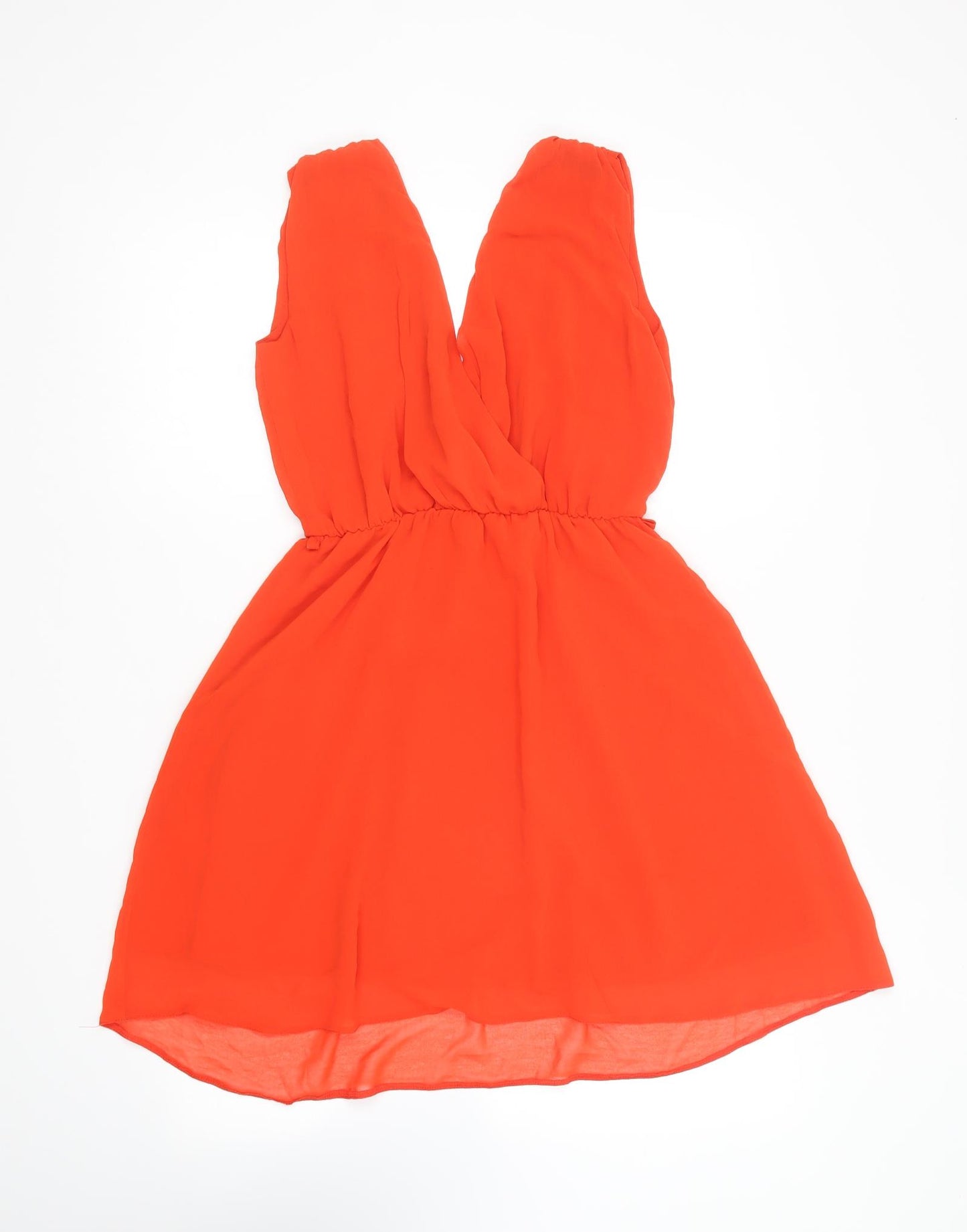 Billie & Blossom Womens Red Polyester Skater Dress Size 8 V-Neck