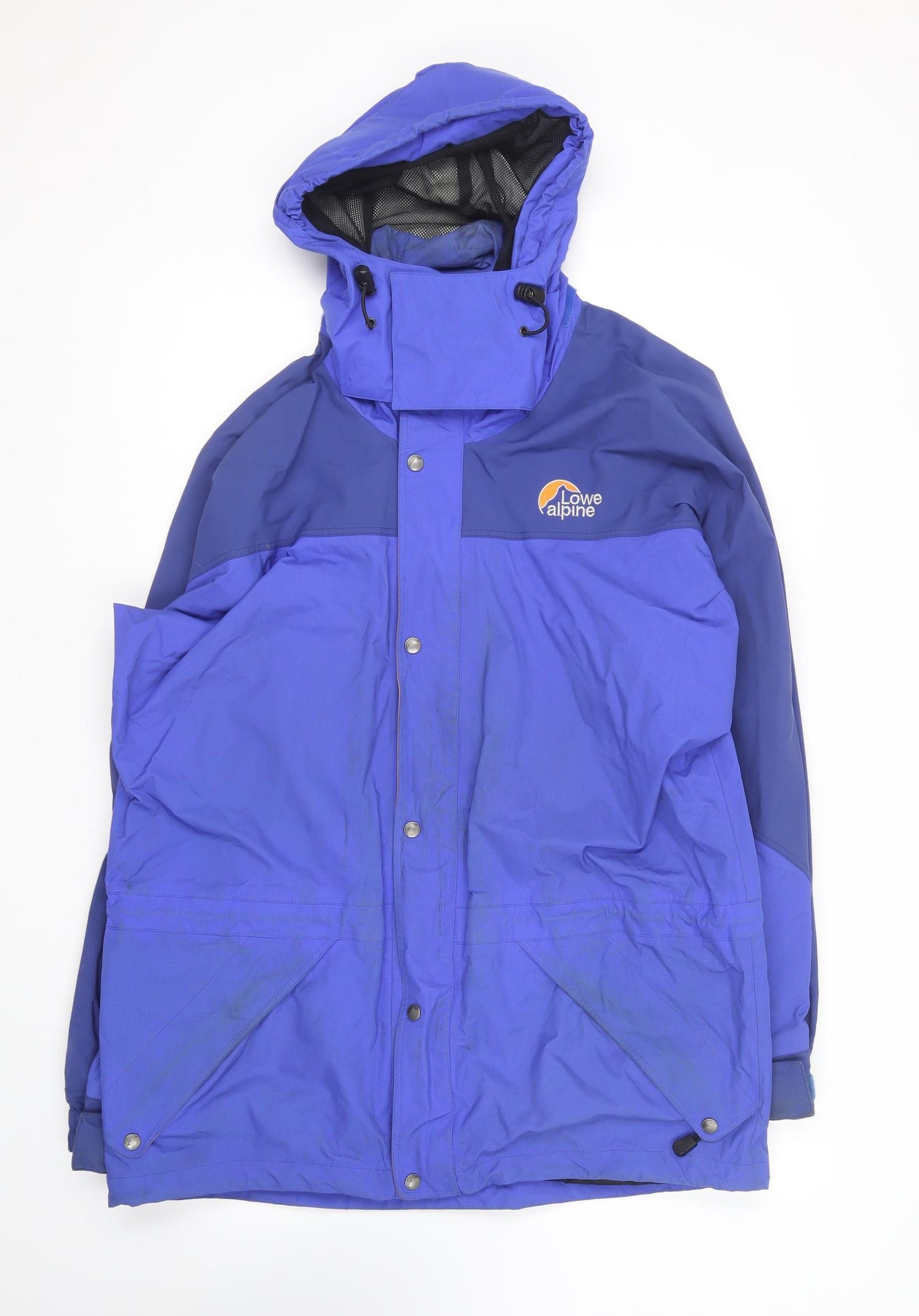 Lowe Alpine Mens Blue Rain Coat Coat Size M Zip